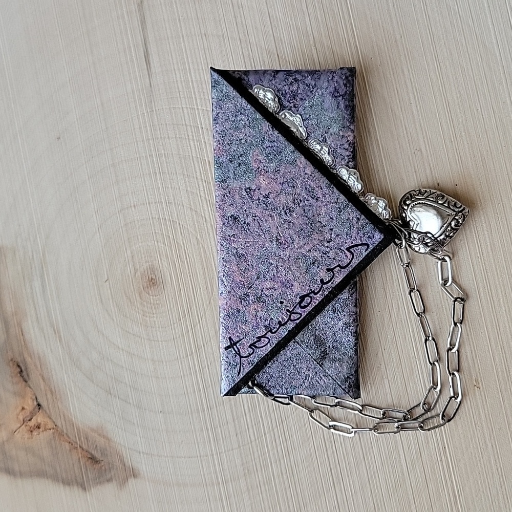 Envelope Style Signed Brooch with Heart